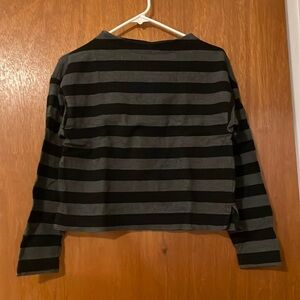 Black and Grey Striped Crop Top